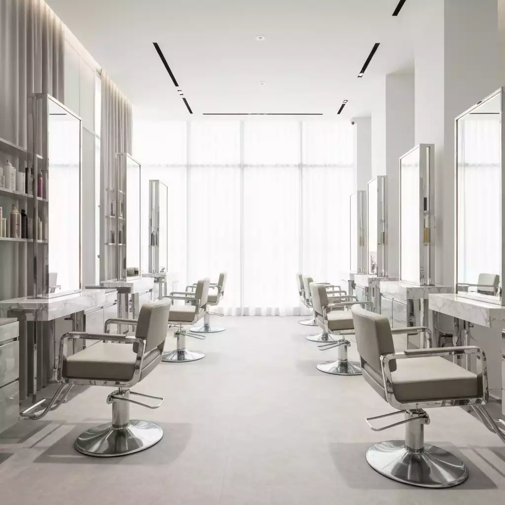 Hair salon interior with luxurious decor